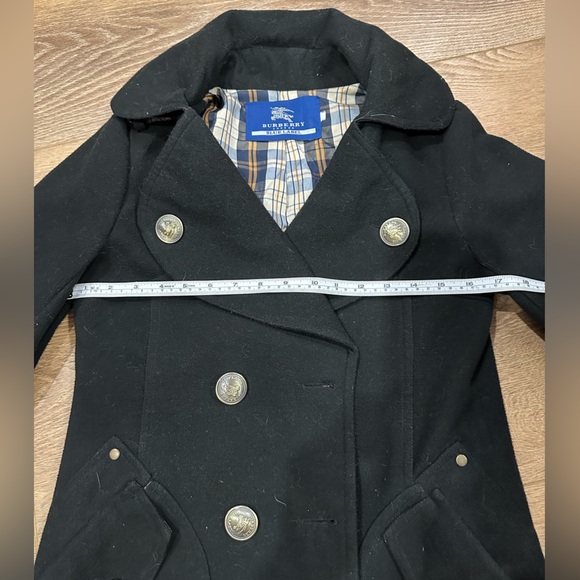 Burberry Blue Label Black Double-Breasted Pea Coat - Picture 6 of 15
